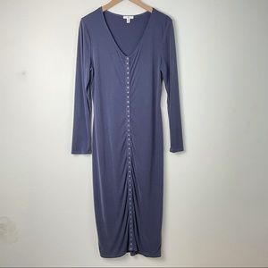 BP Long Sleeve Button Down Periwinkle Dress